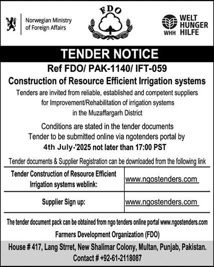 Norwegian Ministry of Foreign Affairs Multan Tender Notice